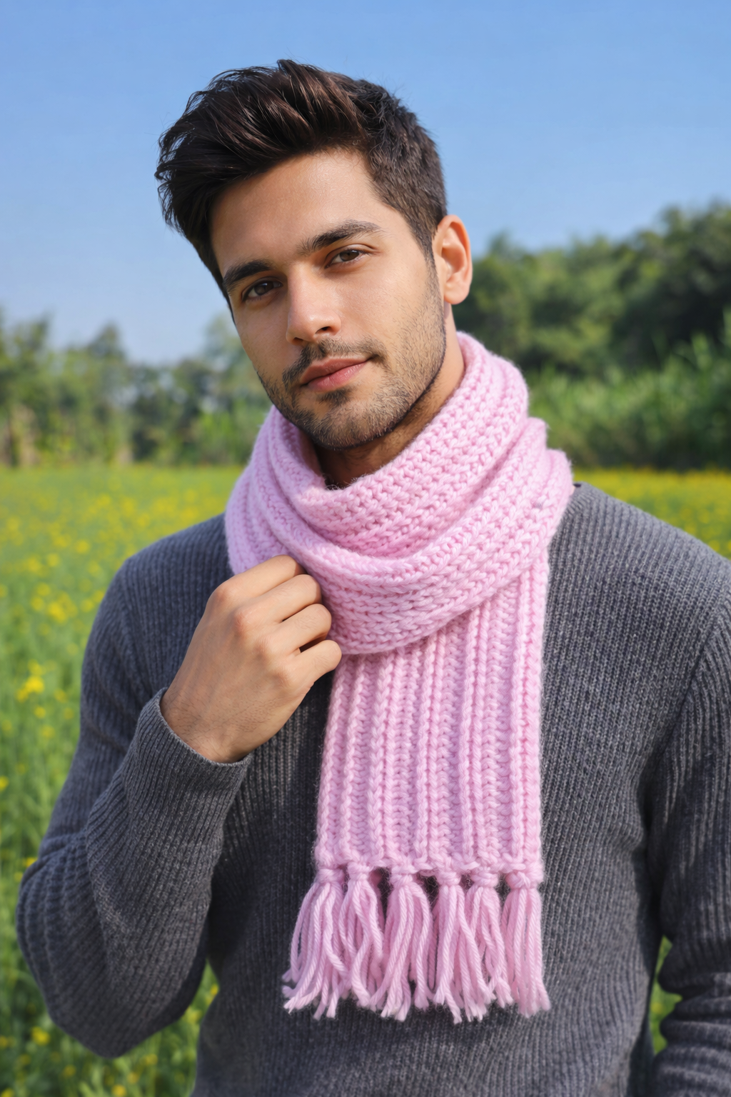 Women's Handwoven Knitted Muffler – Soft, Warm & Timeless